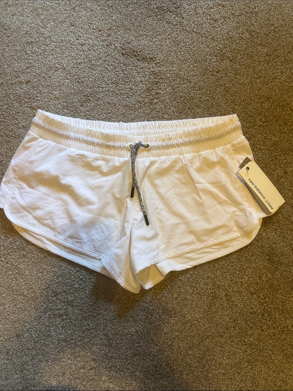 New Balance x JCrew White Athletic Drawstring Shorts